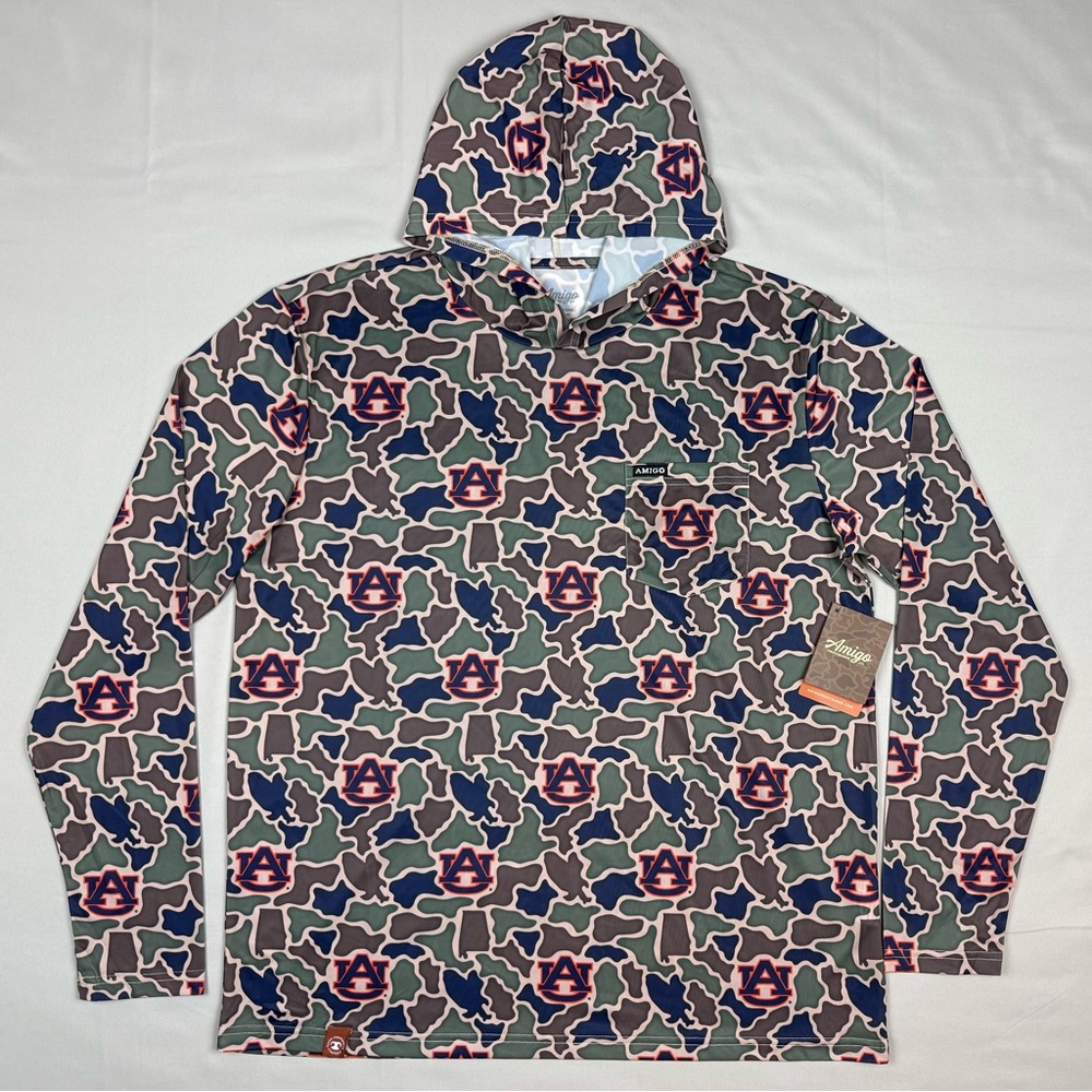 Amigo Provisions Auburn Tigers Men Sol Series Hoodie Shirt Small Camo Stretch B9